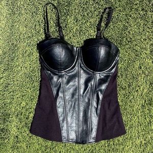 Guess Bustier vegan leather with zipper